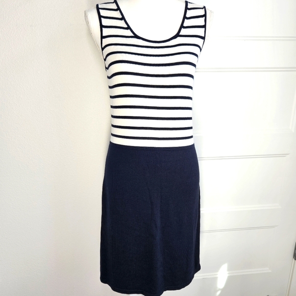 Banana Republic Dresses & Skirts - Banana Republic Striped Navy and White Sleeveless Dress, Size Small